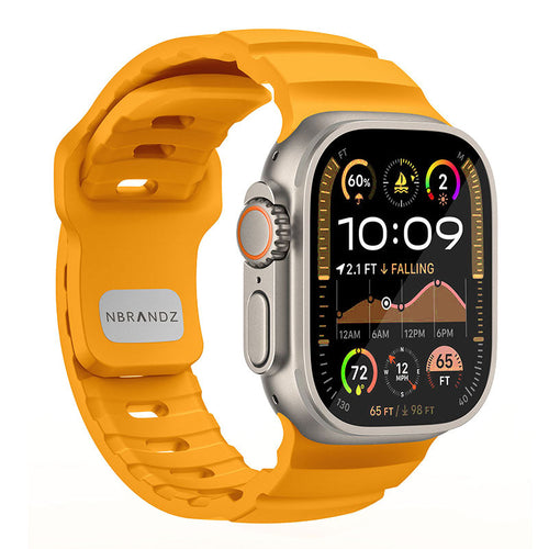 N.Brandz N-SBPro-49-YL Sport Band Pro for Apple Watch 49/46/45/44/42mm Series Ultra, 1-10/SE (Yellow)