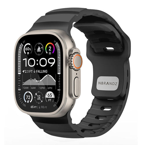 N.Brandz N-SBPro-49-BK Sport Band Pro for Apple Watch 49/46/45/44/42mm Series Ultra, 1-10/SE (Black)