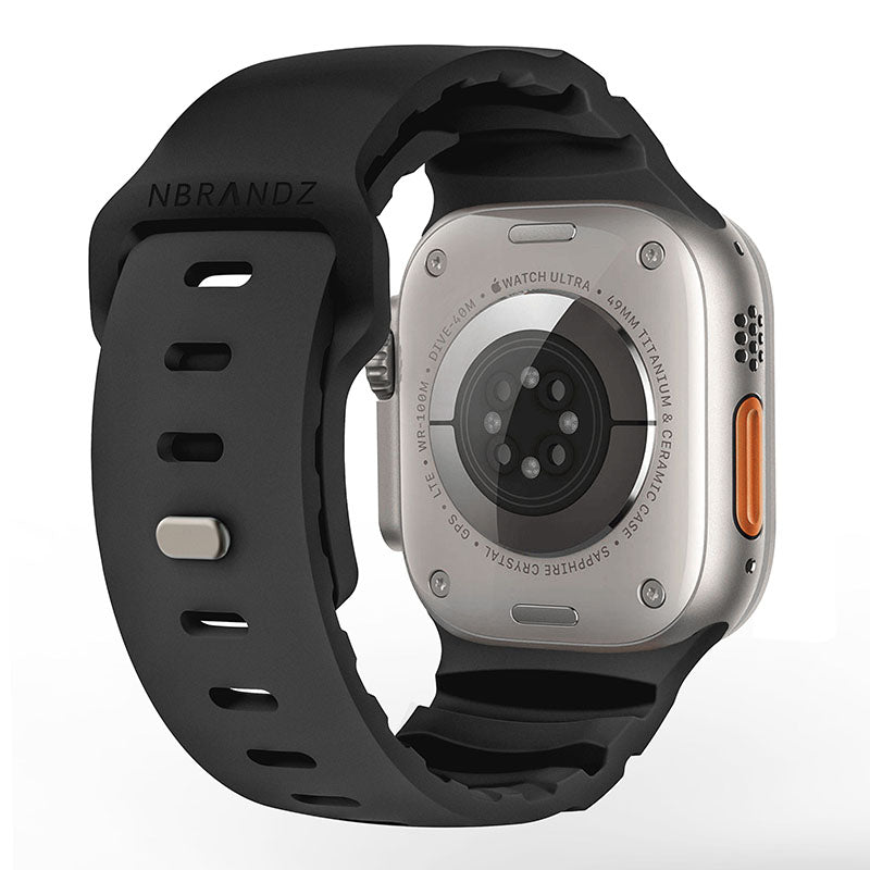 N.Brandz N-SBPro-49-BK Sport Band Pro for Apple Watch 49/46/45/44/42mm Series Ultra, 1-10/SE (Black)