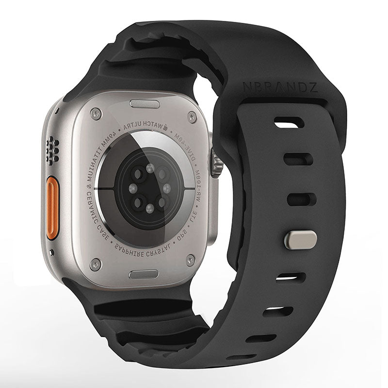 N.Brandz N-SBPro-49-BK Sport Band Pro for Apple Watch 49/46/45/44/42mm Series Ultra, 1-10/SE (Black)