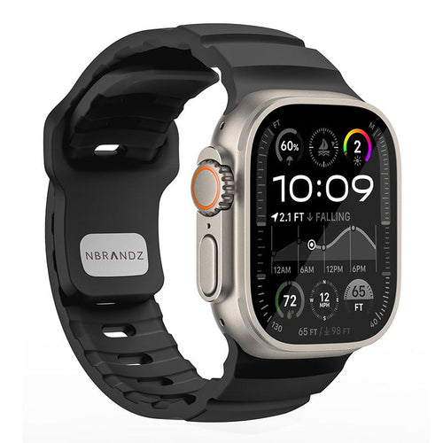 N.Brandz N-SBPro-49-BK Sport Band Pro for Apple Watch 49/46/45/44/42mm Series Ultra, 1-10/SE (Black)