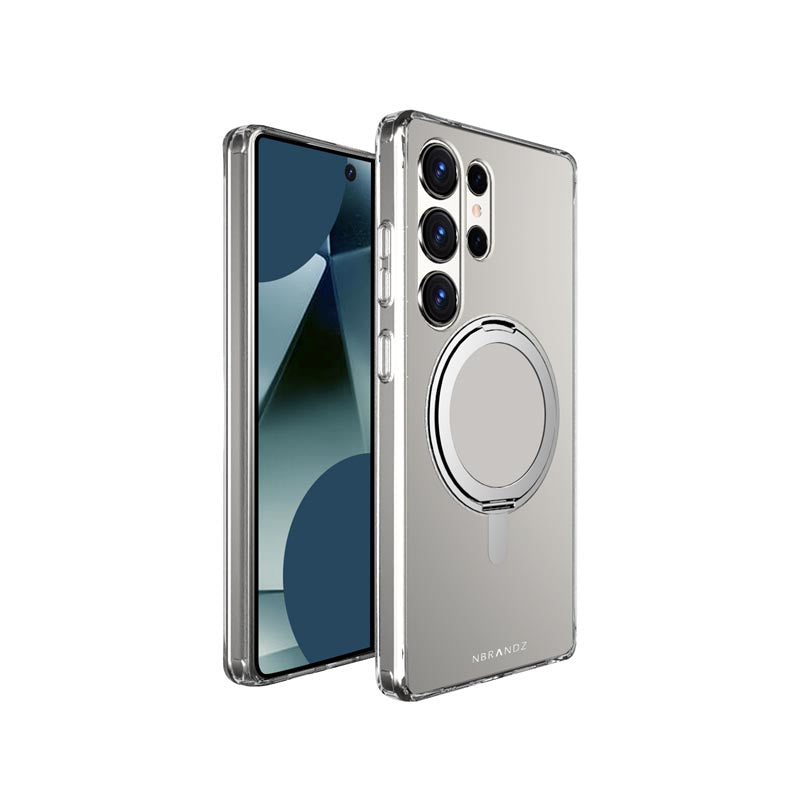 Nbrandz/N Mag360-S25U-CL/MagClair with 360 O Stand Samsung S25 Ultra Clear Protective Case