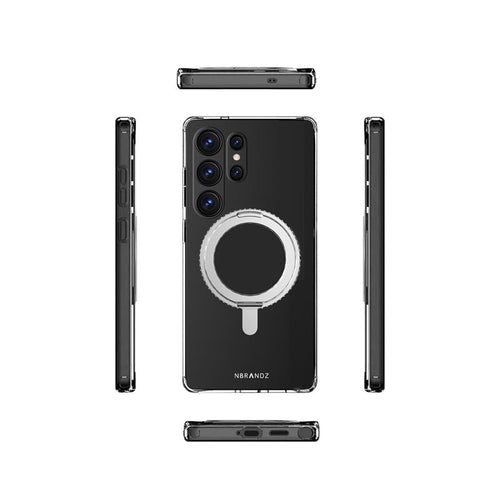 Nbrandz/N Mag360-S25U-CL/MagClair with 360 O Stand Samsung S25 Ultra Clear Protective Case