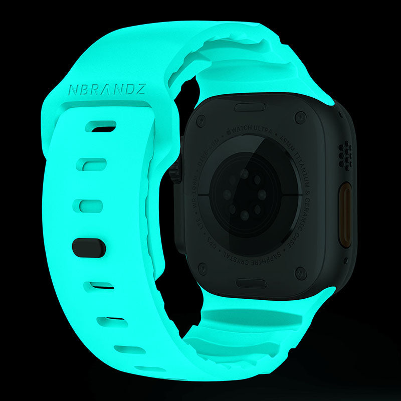 N.Brandz N-SBPro-49-LB Sport Band Pro for Apple Watch 49/46/45/44/42mm Series Ultra, 1-10/SE (Luminous Blue)