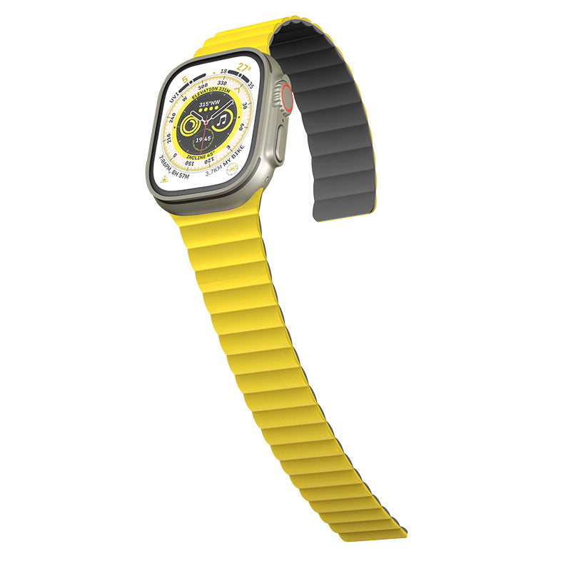 N.Brandz Urbanlife/N-WB49-LINKRE-YG/LINK 49mm/45mm/44mm/42mm-Yellow Grey Reversible Apple Watch Bands