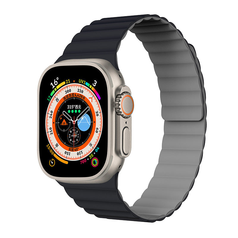 N.Brandz Urbanlife/N-WB49-LINKRE-MG/LINK 49mm/45mm/44mm/42mm-Midnight Grey Reversible Apple Watch Bands