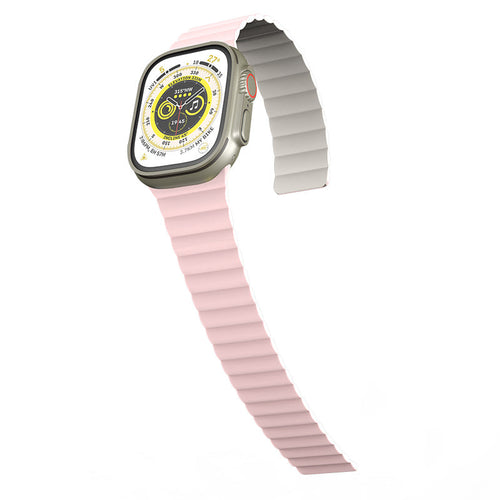N.Brandz Urbanlife/N-WB49-LINKRE-PW/LINK 49mm/45mm/44mm/42mm-Pink White Reversible Apple Watch Bands