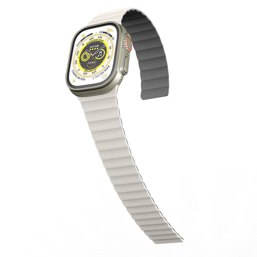 N.Brandz Urbanlife/N-WB49-LINKRE-WG/LINK 49mm/45mm/44mm/42mm-White Grey Reversible Apple Watch Bands