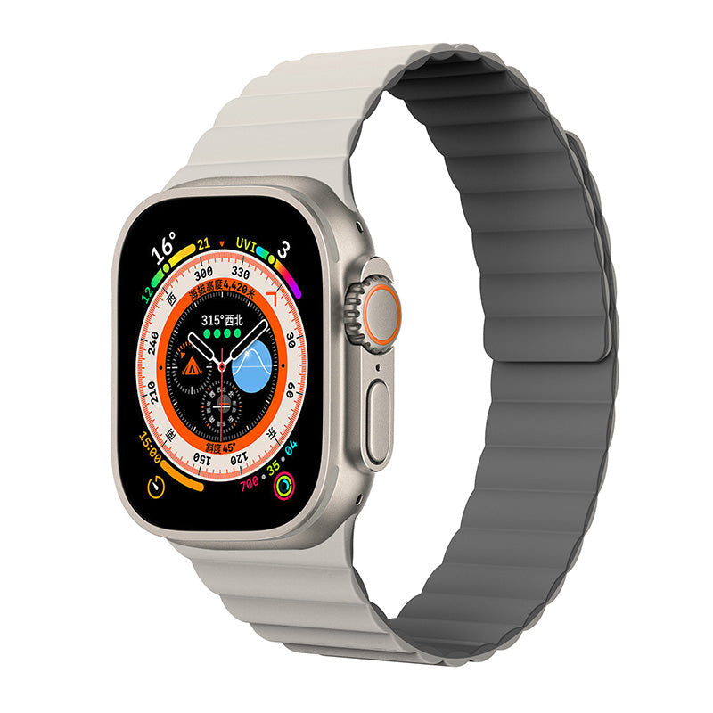 N.Brandz Urbanlife/N-WB49-LINKRE-WG/LINK 49mm/45mm/44mm/42mm-White Grey Reversible Apple Watch Bands