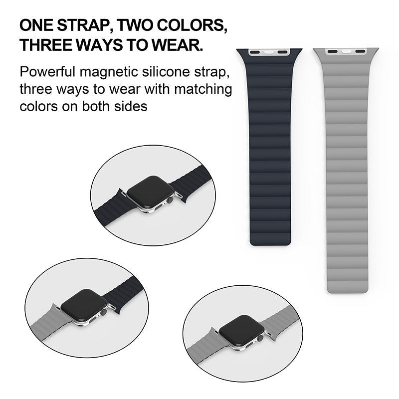 N.Brandz Urbanlife/N-WB41-LINKRE-MG/LINK 41mm/40mm/38mm-Midnight Grey Reversible Apple Watch Bands