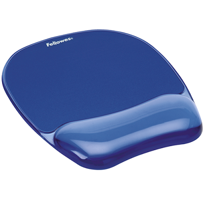 Fellowes Crystal Gel Mouse Pad/Wrist Rest (Blue) (F91141)