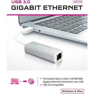 J5Create USB 3.0 Gigabit Ethernet Adapter (JUE130)