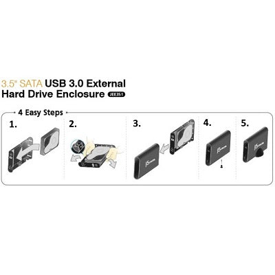 J5Create 3.5 SATA to USB 3.0 External Hard Drive Enclosure (JEE351-1O)