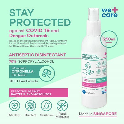 WeCare 250ml Antiseptic Disinfectant Isopropyl Alcohol 70% [Dengue Prevention]