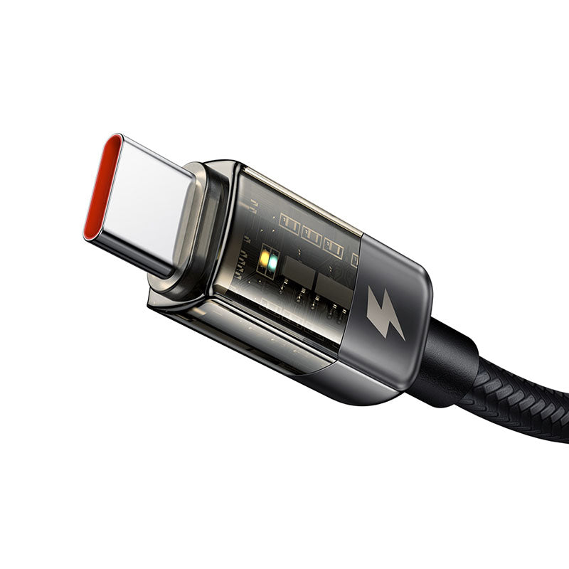 Mcdodo CA-3151 Auto Power Off 100W A-C Transparent Data Cable (1.8M) - Black