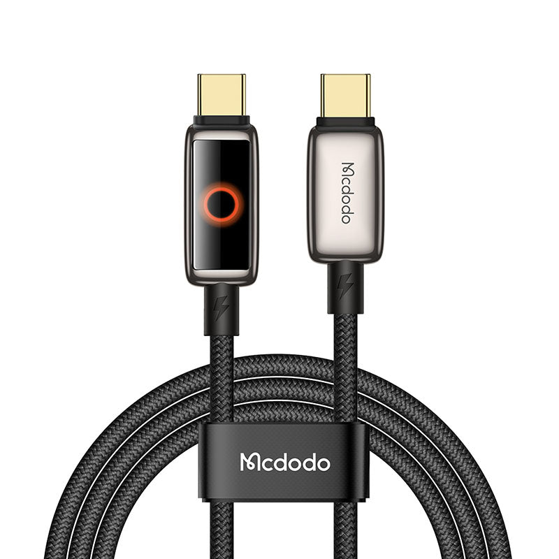 Mcdodo CA-6680 Auto Power Off 100W C-C Cable with Light (1.2M) - Black