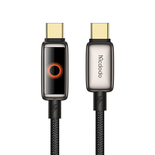 Mcdodo CA-6680 Auto Power Off 100W C-C Cable with Light (1.2M) - Black