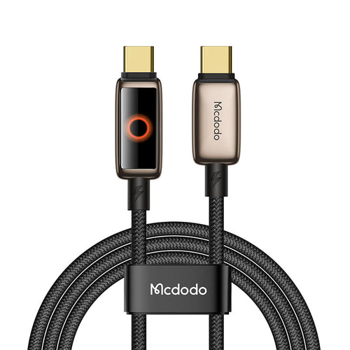 Mcdodo CA-6681 Auto Power Off 100W C-C Cable with Light (1.2M) - Desert Titanium