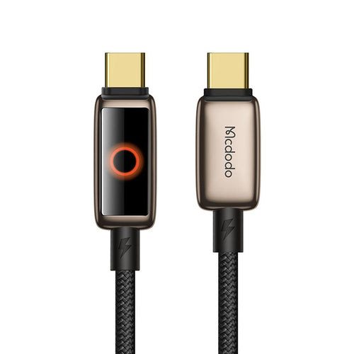 Mcdodo CA-6681 Auto Power Off 100W C-C Cable with Light (1.2M) - Desert Titanium