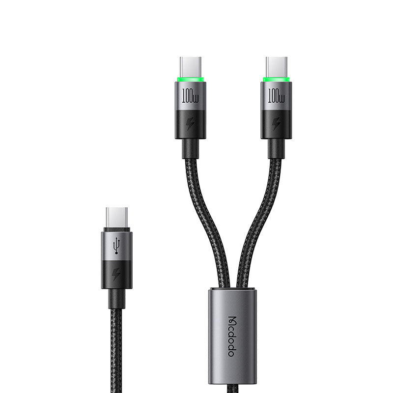 Mcdodo CA-6740 2-in-1 100W Type-C to Dual Type-C Cable (Black)