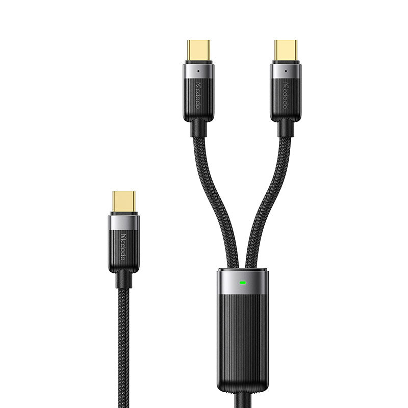 Mcdodo CA-6780 2-in-1 100W Type-C to Dual Type-C Smart Cable (Black)