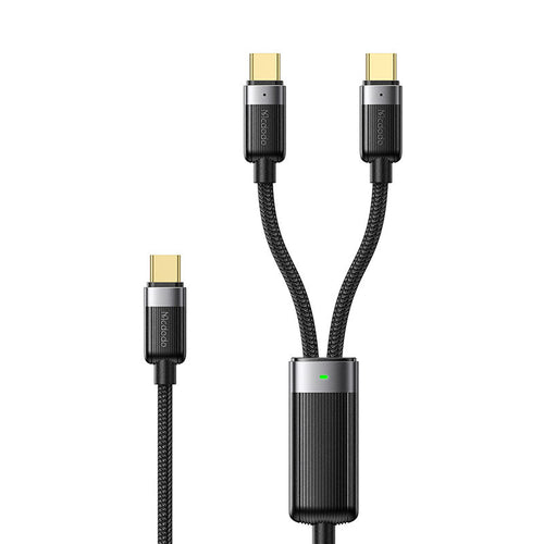 Mcdodo CA-6780 2-in-1 100W Type-C to Dual Type-C Smart Cable (Black)