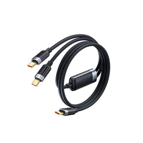 Mcdodo CA-6780 2-in-1 100W Type-C to Dual Type-C Smart Cable (Black)