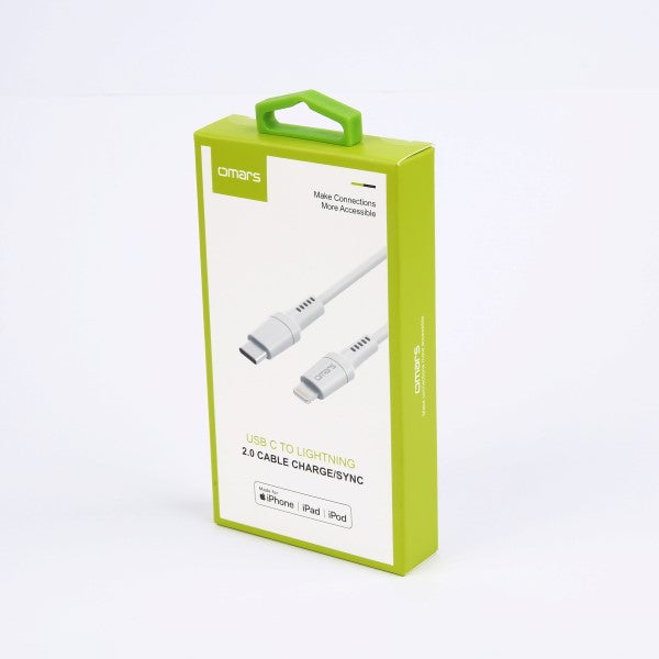 Omars OMCB006 USB-C to MFI Lightning Sync&Char Cable 1.2M (White)