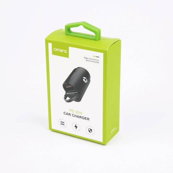 Omars OMCC003 Nano USB-A+USB-C PD30W Car Charger