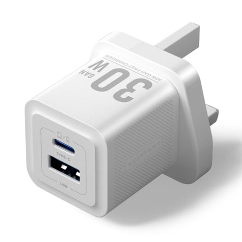 Vention FEQ-UK 2-Port USB (C + A) GaN Charger UK-Plug (White)