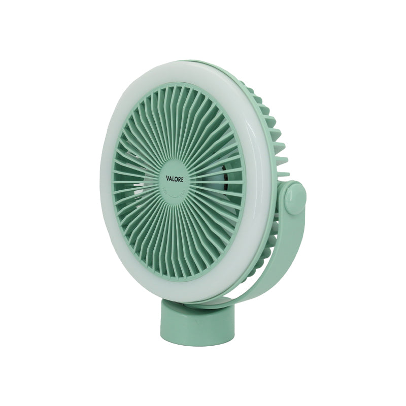 Valore Rechargeable Fan with Tripod & LED Light (LA31) - Green