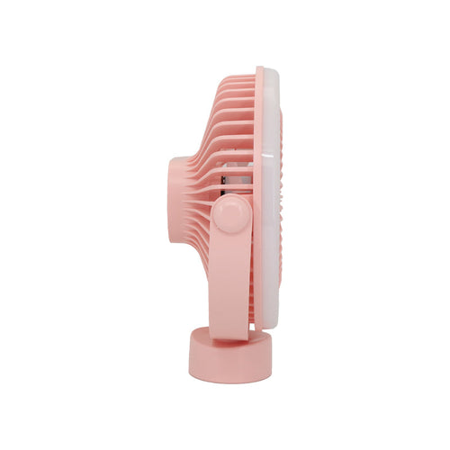 Valore Rechargeable Fan with Tripod & LED Light (LA31) - Pink