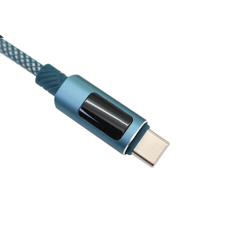 Valore Digital Display USB-C to USB-C PD 60W Charging Cable (MA180) - Blue