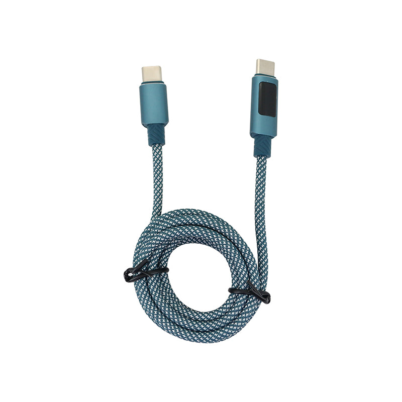 Valore Digital Display USB-C to USB-C PD 60W Charging Cable (MA180) - Blue