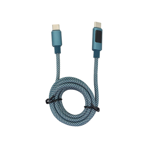 Valore Digital Display USB-C to USB-C PD 60W Charging Cable (MA180) - Blue