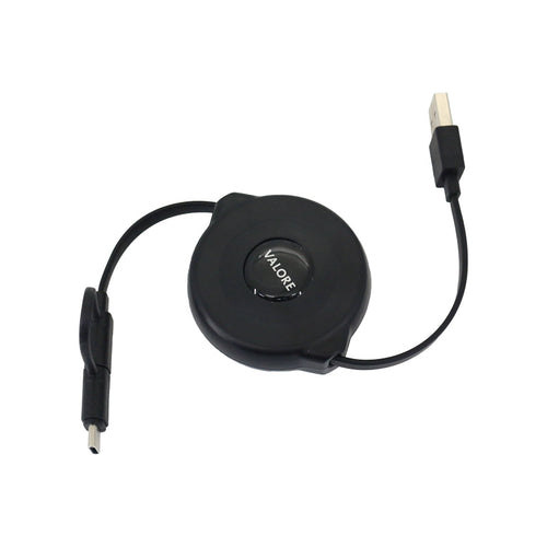Valore Retractable 2-In-1 USB-C + Micro USB Charging Cable (MA182)