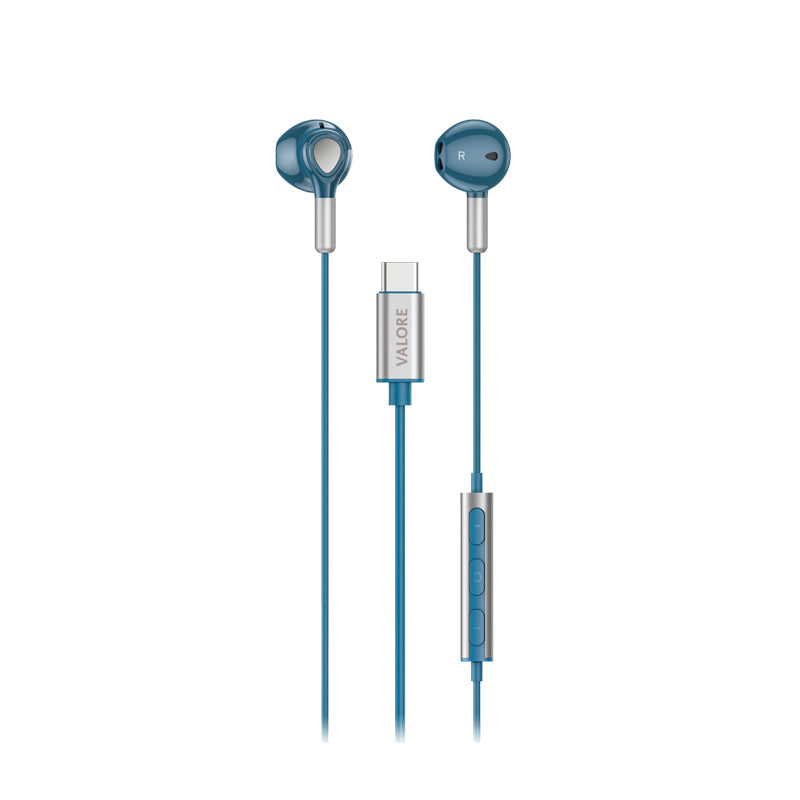 Valore USB-C Earphones (EP13) - Blue