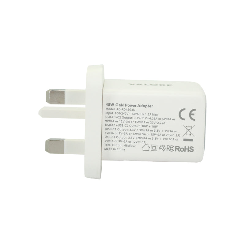 Valore PD 48W GaN Wall Charger (AC-PD45GaN) - White
