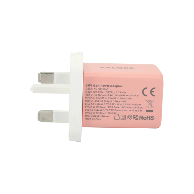 Valore PD 48W GaN Wall Charger (AC-PD45GaN) - Pink