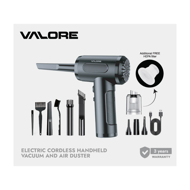 Valore Electric Cordless Handheld Vacuum and Air Duster (AC204)