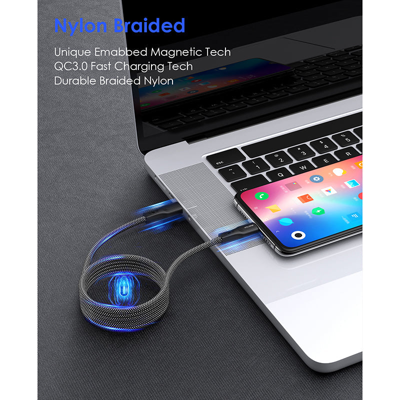 Valore CA-001 PD60W USB-C to USB-C Magnetic Cable (Grey)