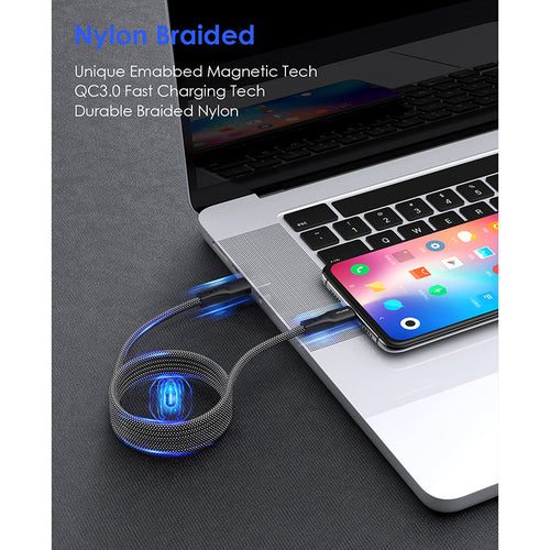 Valore CA-001 PD60W USB-C to USB-C Magnetic Cable (Grey)