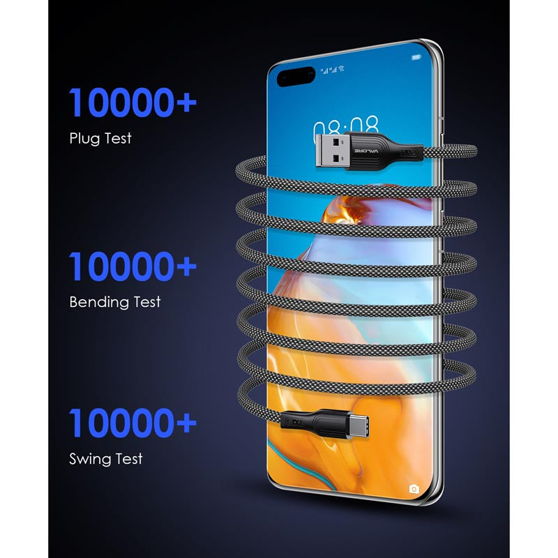 Valore CA-002 USB-A to USB-C Magnetic Cable (Black)