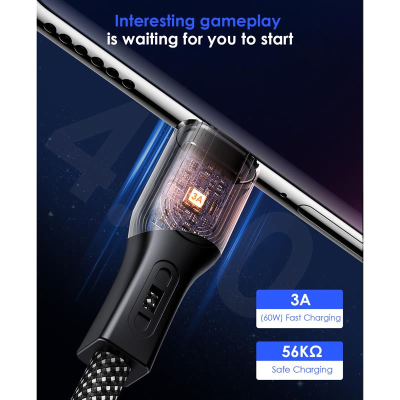 Valore CA-002 USB-A to USB-C Magnetic Cable (Black)