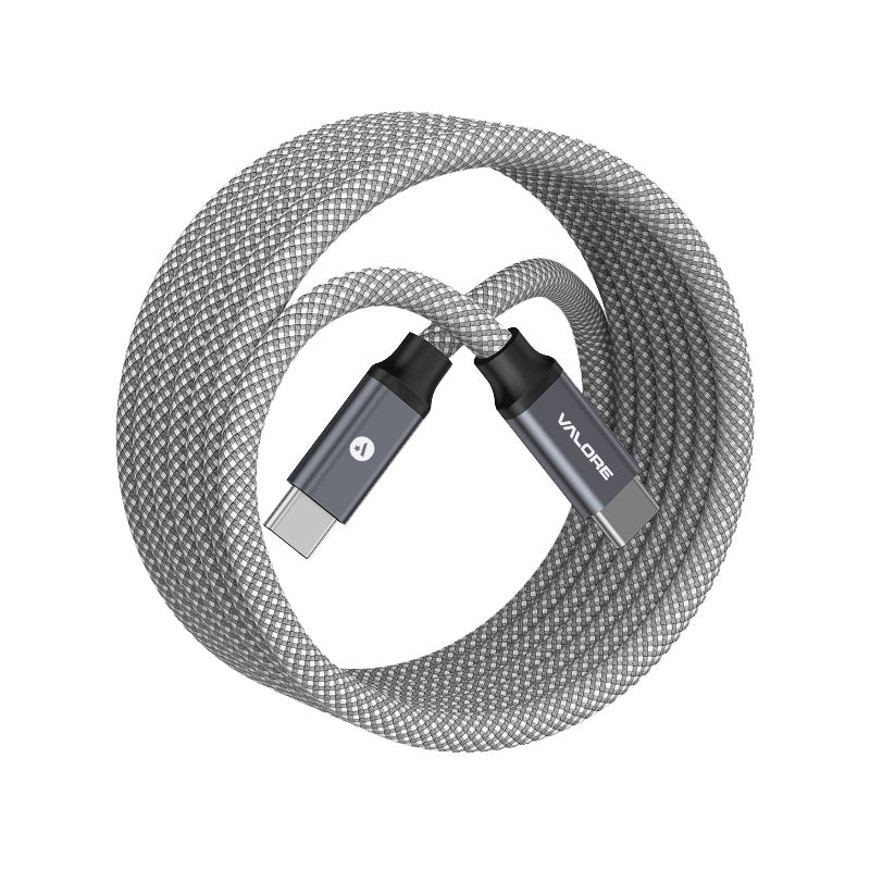 Valore CA-003 PD240W USB-C to USB-C Magnetic Cable (Grey)