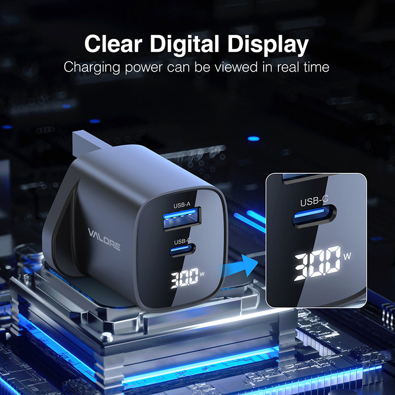 Valore PD30W GaN Wall Charger with Digital Display (PA-001)