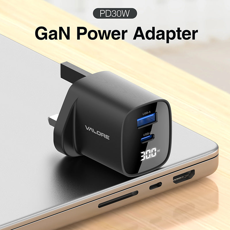 Valore PD30W GaN Wall Charger with Digital Display (PA-001)