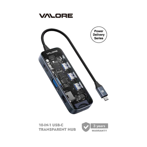 Valore 10-in-1 USB-C Transparent Hub (MH-007)