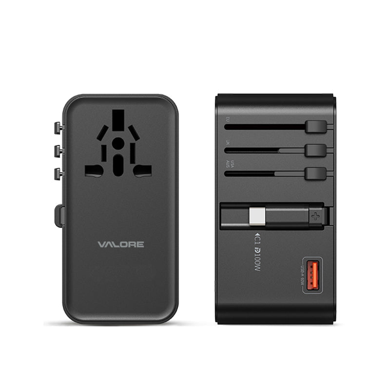 Valore PD100W Universal Travel Adaptor with Retractable Cable (UTA-003)