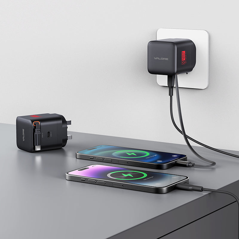 Valore PD35W GaN Wall Charger with Retractable Cable (PA-012)